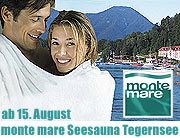 öffnet am 15.08.2008: monte mare Seesauna mit Saunaschiff im Tegernsee (Foto: monte mare)